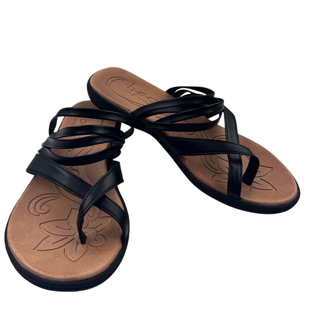 b.o.c. Born Concept Alisha Black Lightweight Comfort Strappy Sandals Women's 8
